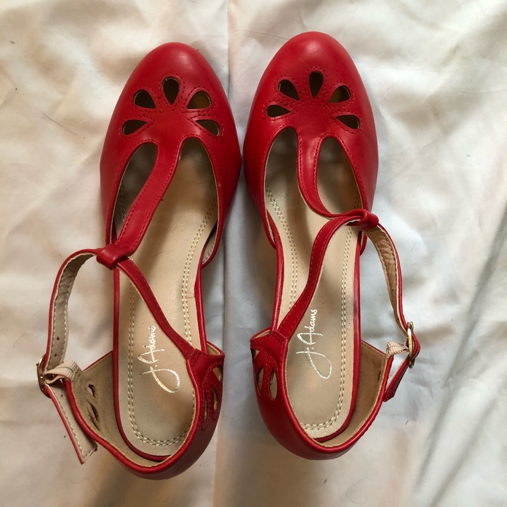 Red Vintage J. Adams Mary Jane Heels